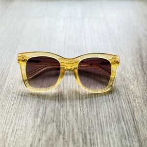 quay australia after hours yellow overszied square statement sunglasses eyewear